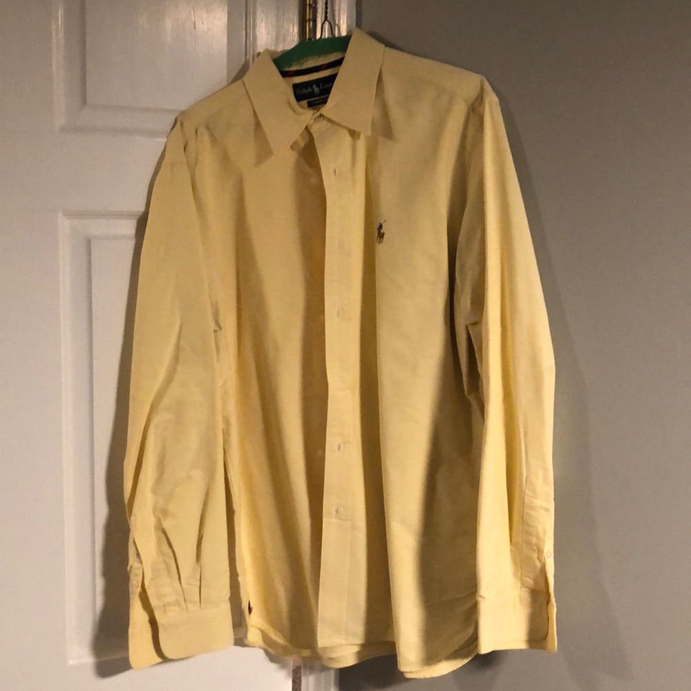 Yellow Ralph Lauren Oxford button down shirt